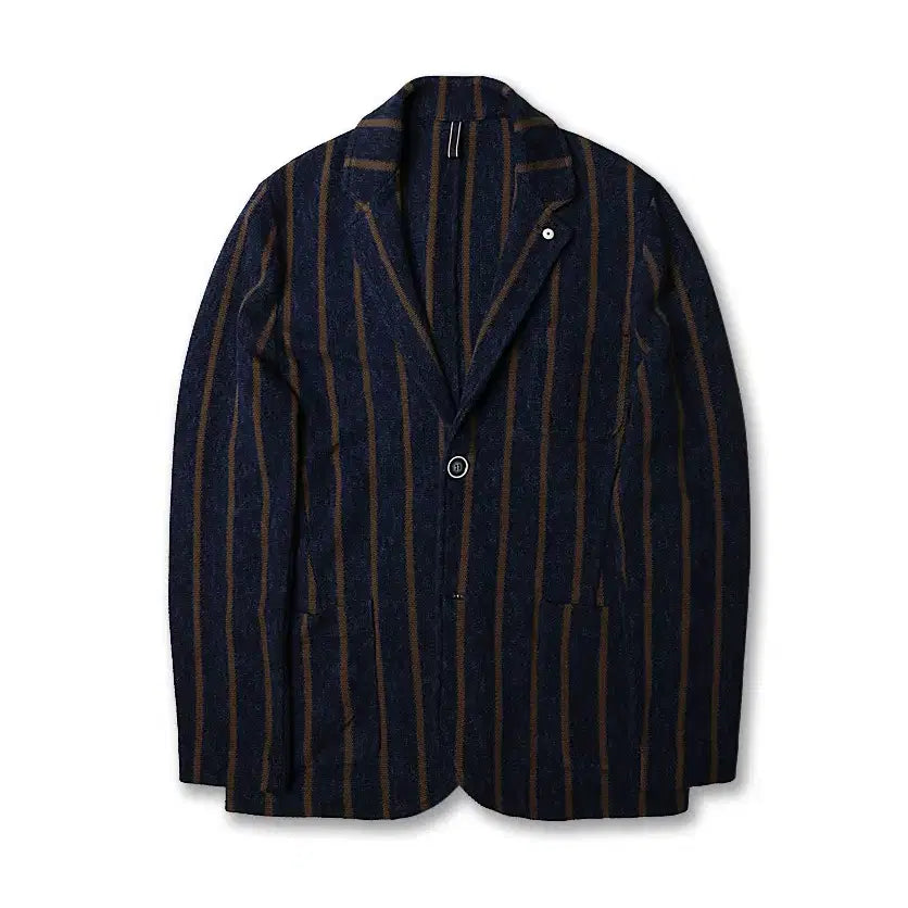 [BUNJANG] L.B.M. 1911 Cotton Linen Striped Knit Jacket / 루비암 1911 [L.B.M 1911] 코튼 린넨 스트라이프 니트 자켓