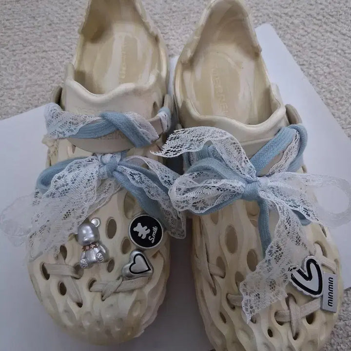 [BUNJANG] Merrell Hydro Moc Sandals Ivory Lace Embellishment / 머렐 하이드로 모크 샌들 아이보리 레이스 장식