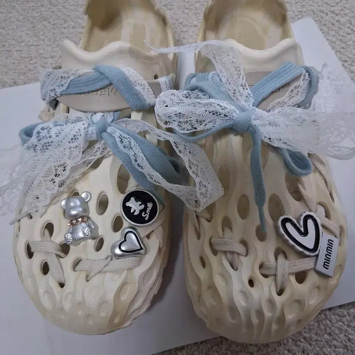 [BUNJANG] Merrell Hydro Moc Sandals Ivory Lace Embellishment / 머렐 하이드로 모크 샌들 아이보리 레이스 장식