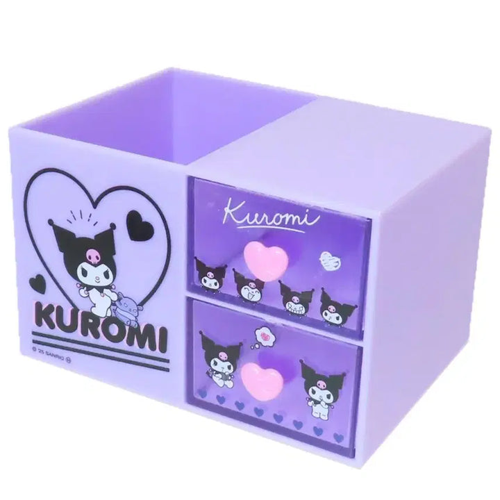 [BUNJANG] Sanrio Kuromi Drawer Pen Holder Organizer Stand / 산리오 쿠로미 서랍 펜꽂이 보관함 수납함 펜스탠드