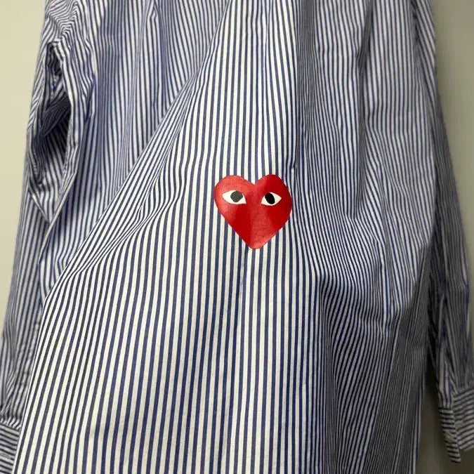 [BUNJANG] Comme des Garcons CDG Stripe Logo Shirt / 꼼데가르송 CDG 콜라보 셔츠