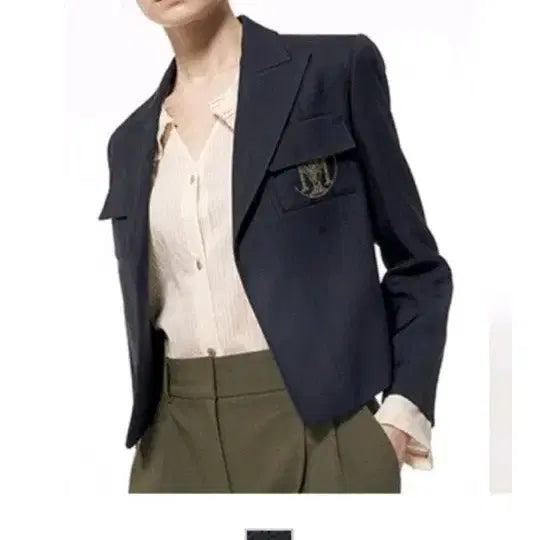 [BUNJANG] Time Homme Emblem Cropped Jacket / 한섬 타임  엠블럼  크롭 자켓