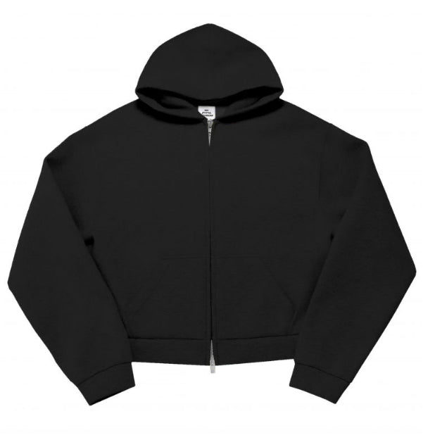 [BUNJANG] OS MJD Seoul Crop Zip-up Hoodie Black / [OS] MJD x 코인 서울 크롭 집업 후드 블랙