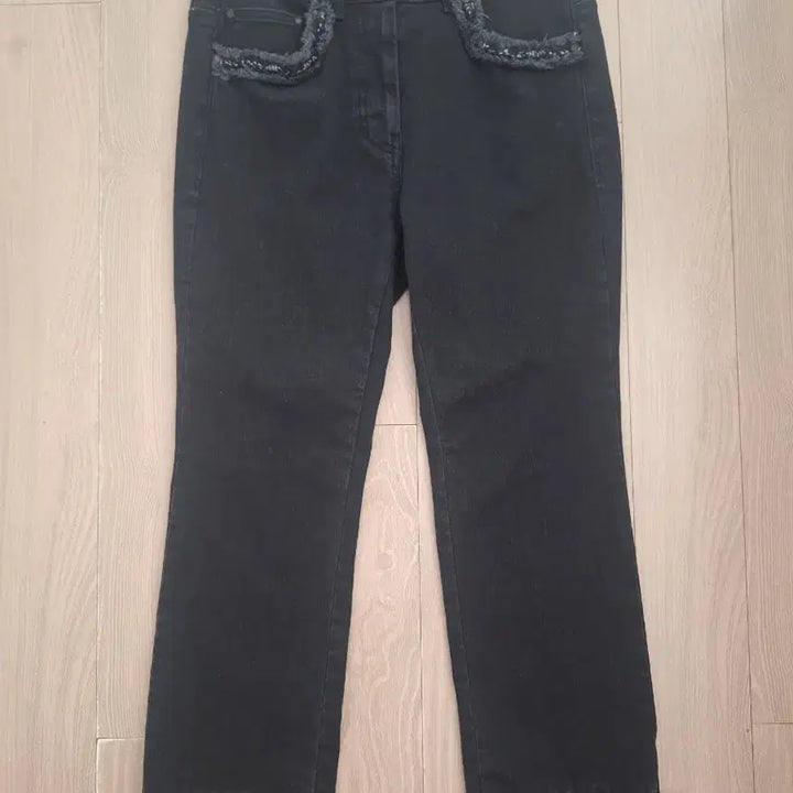 [BUNJANG] Hanseom Mine Fringe Detail Denim Pants (Size 44) / 한섬 마인-프린지디테일데닝팬츠(44)