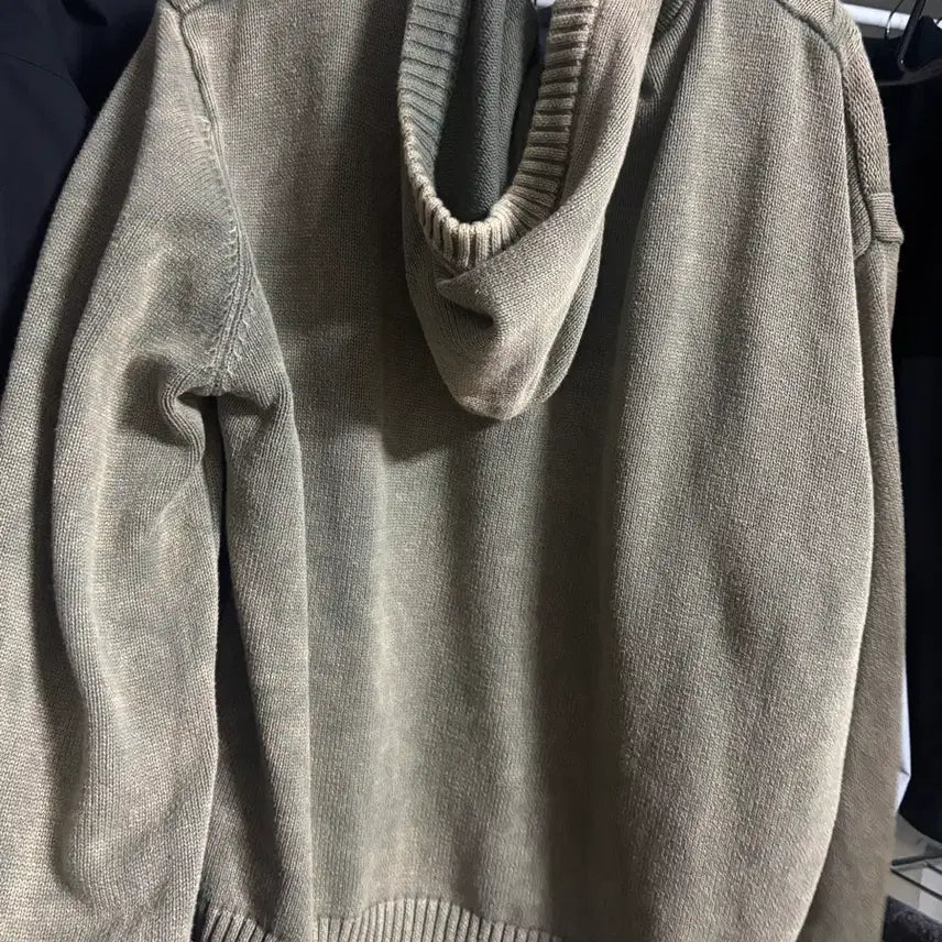 [BUNJANG] Guvin Vintage Cable Washed Hoodie Zip-up / 구빈 빈티지 케이블 워싱 후드집업