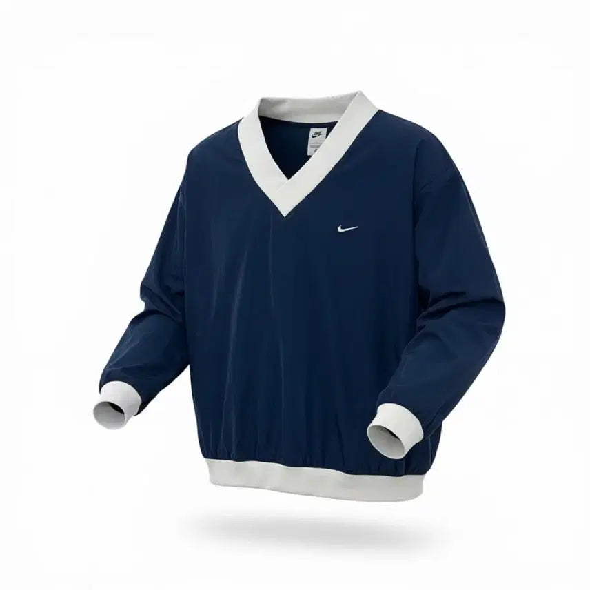 [BUNJANG] Nike V-Neck Pullover Warm-up Navy/White L / 나이키 V넥 풀오버 웜업 네이비/화이트 L
