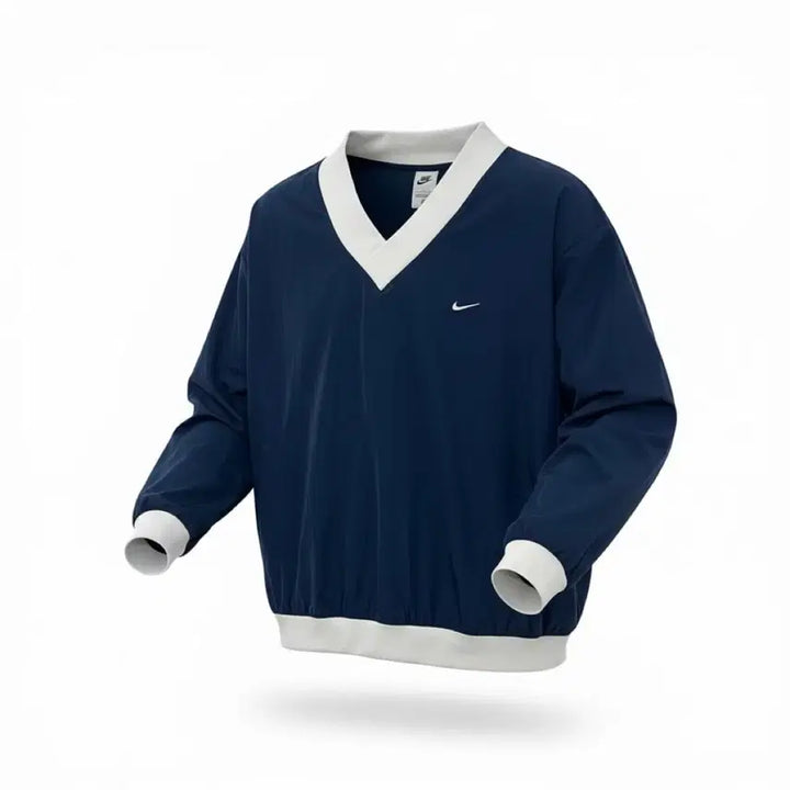 [BUNJANG] Nike V-Neck Pullover Warm-up Navy/White L / 나이키 V넥 풀오버 웜업 네이비/화이트 L