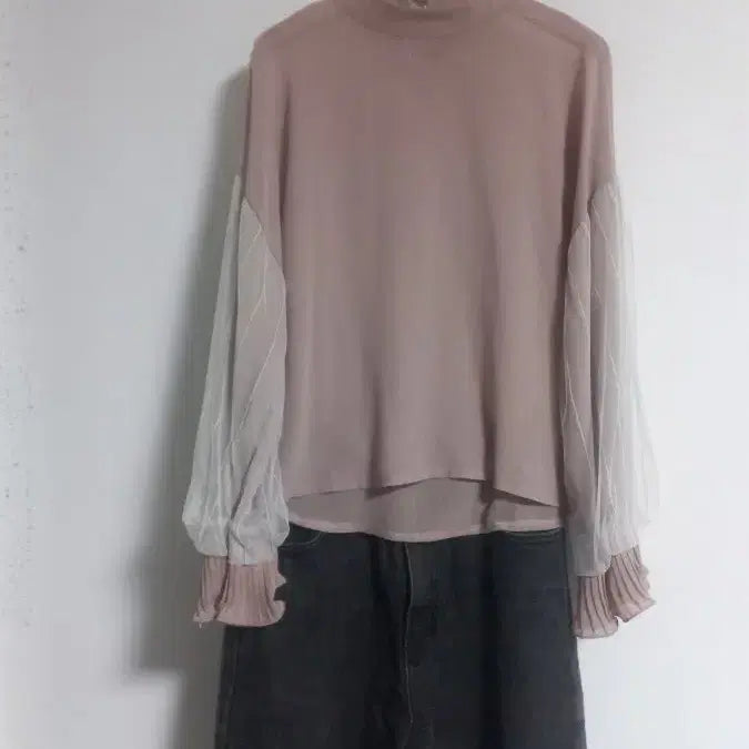 [BUNJANG] Indie Pink Sheer Blouse (Size 66) / 인디핑크 시스루 블라우스 66
