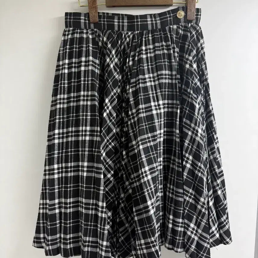 [BUNJANG] Vintage Check Midi Skirt / 체크 미디 스커트