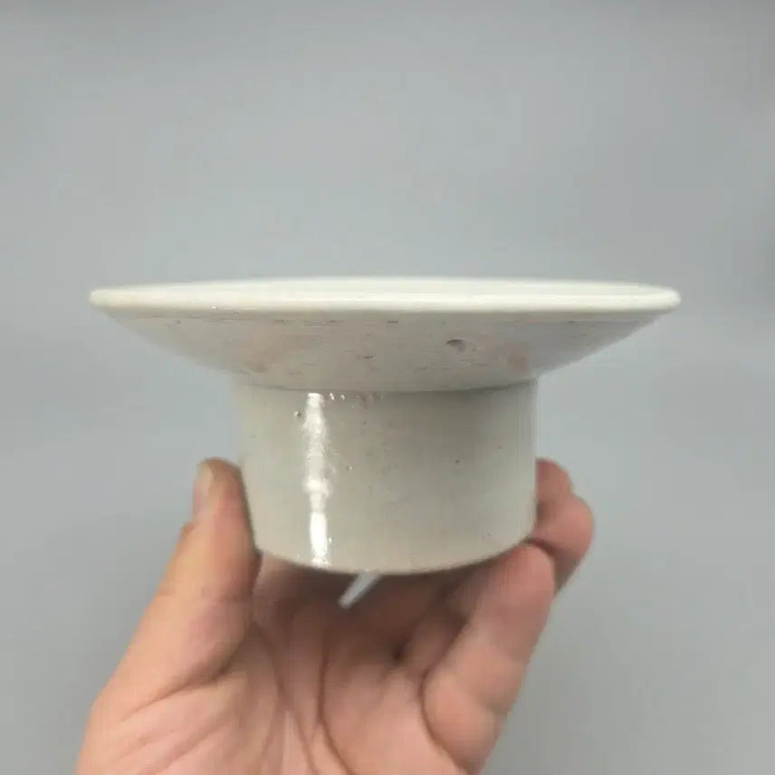 [BUNJANG] 18th Century Korean White Porcelain Dish / 골동품 도자기 18세기 순백자 관요 분원 굽높은접시
