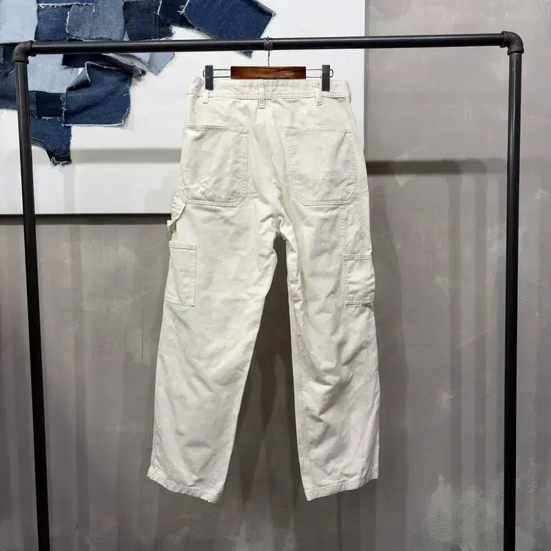 [BUNJANG] H&amp;M Carpenter Cotton Pants - Cream / (29인치) H.M 흐앤므 캐주얼 릴렉스드핏 카펜터 코튼팬츠 크림진