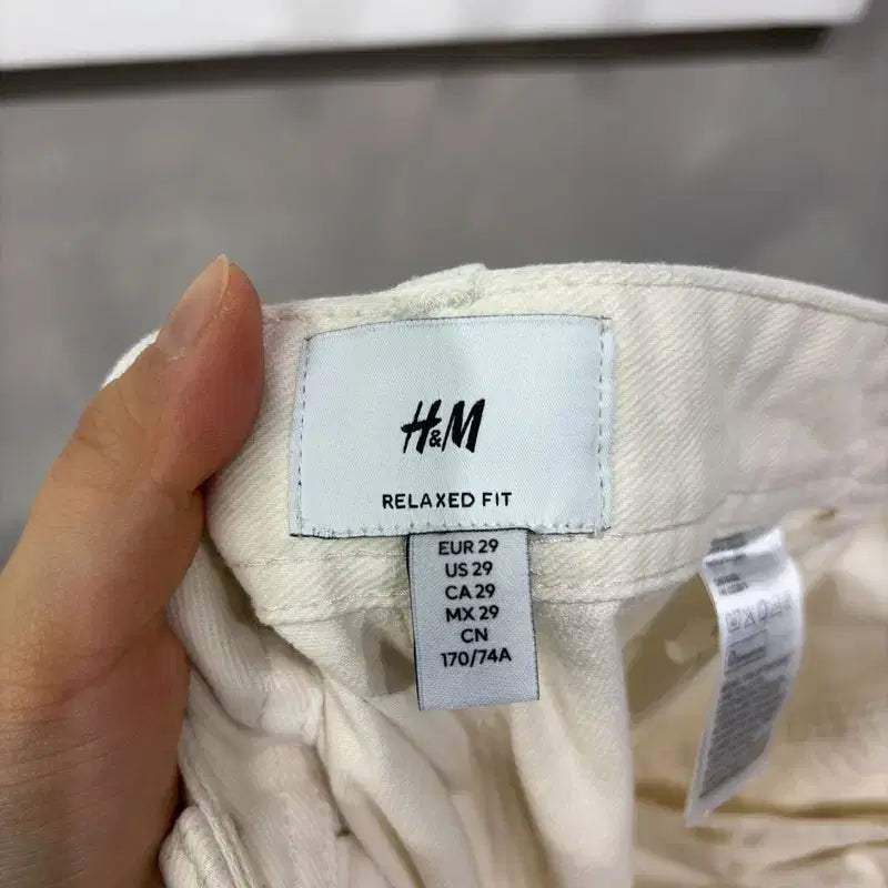 [BUNJANG] H&amp;M Carpenter Cotton Pants - Cream / (29인치) H.M 흐앤므 캐주얼 릴렉스드핏 카펜터 코튼팬츠 크림진