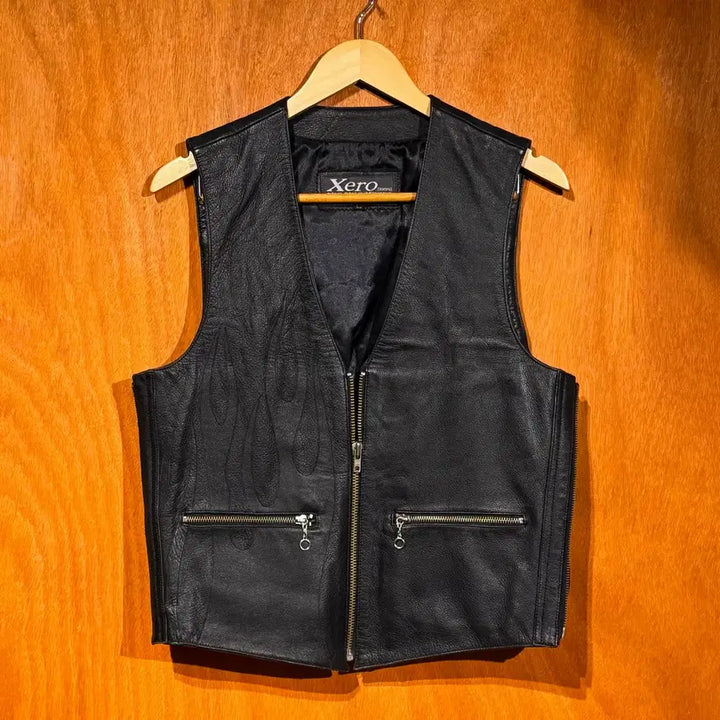 [SOLD OUT] Xero 카우레더 플레임 라이딩 베스트 조끼 L