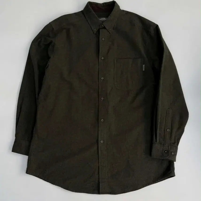 [BUNJANG] Woolrich Olive Heather Flannel Shirt / 울리치 올리브 헤더 플란넬 셔츠