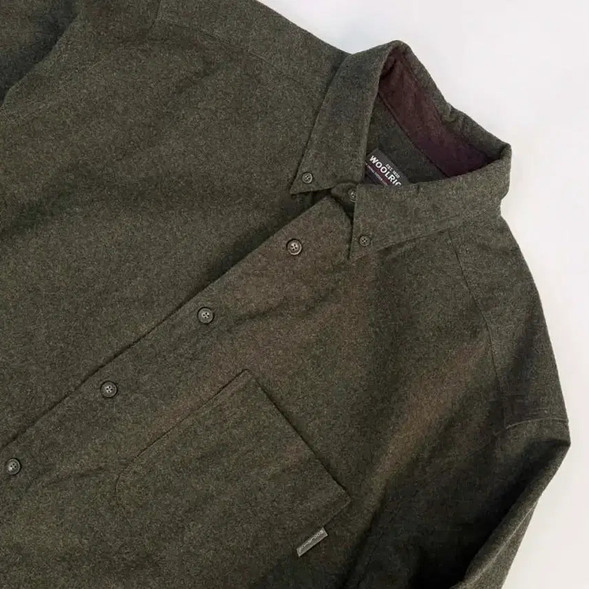 [BUNJANG] Woolrich Olive Heather Flannel Shirt / 울리치 올리브 헤더 플란넬 셔츠