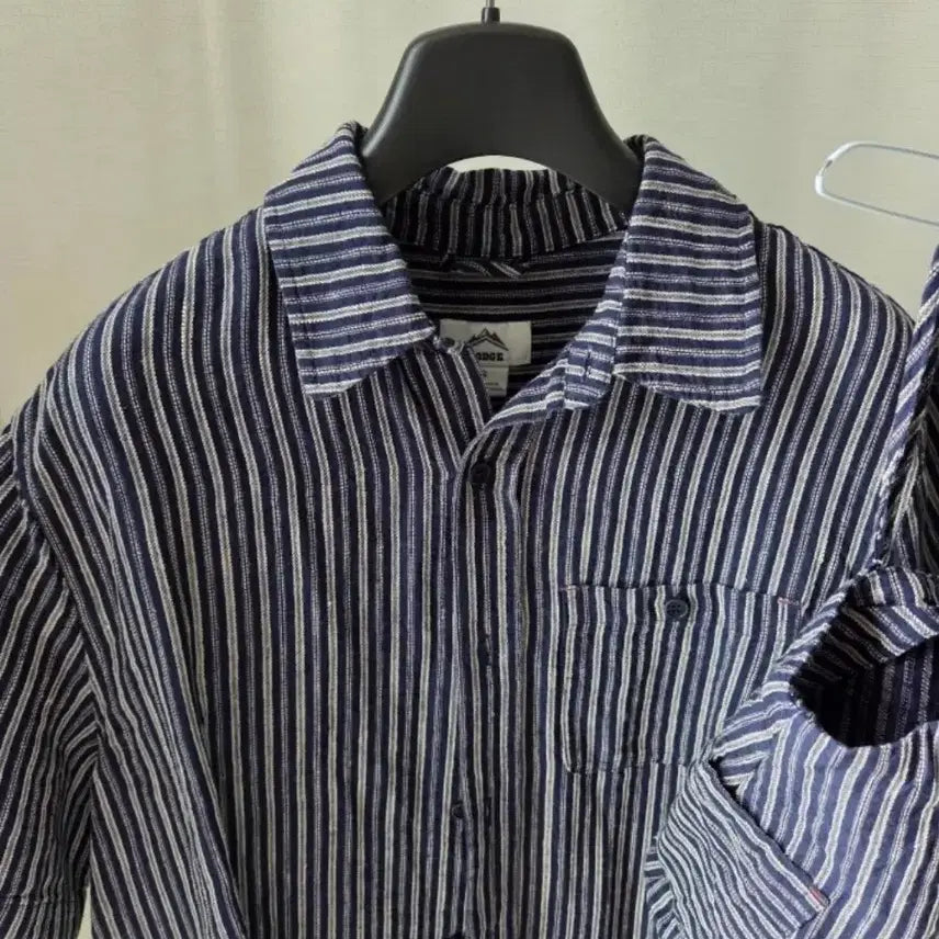 [BUNJANG] Lodge Stripe Tank Top &amp; Shirt Set / 롯지 lodge 스트라이프 나시&amp;셔츠 세트