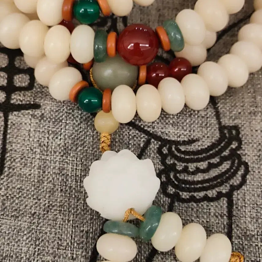 [BUNJANG] Lotus Seed Bead Prayer Beads 108 Beads / 보리근 연꽃 타입 염주 108주 길이 80cm좌우