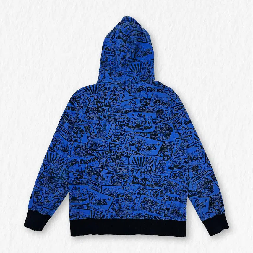 [BUNJANG] EVISU Graphic Hoodie / 에비수 그래픽 후드티