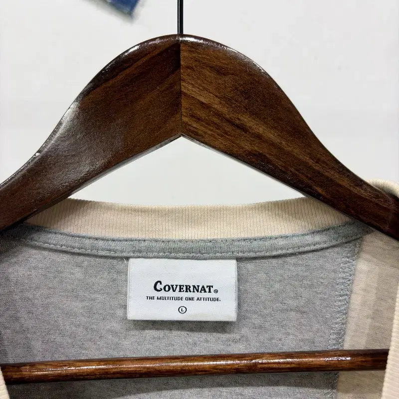 [BUNJANG] Covernat Two-Face Color Block T-shirt / (105) 커버낫 캐주얼 스트릿 프린팅 투페이스 배색 반팔 티