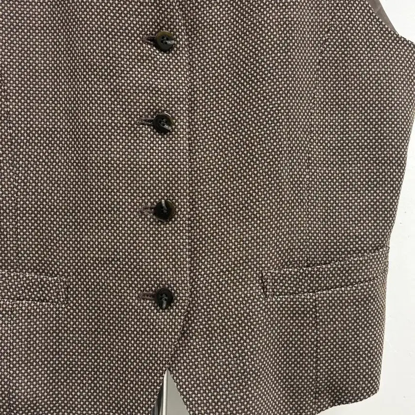 [BUNJANG] TRANS WORK Vintage Brown Wool Vest / 일본빈티지 브라운 베스트 조끼