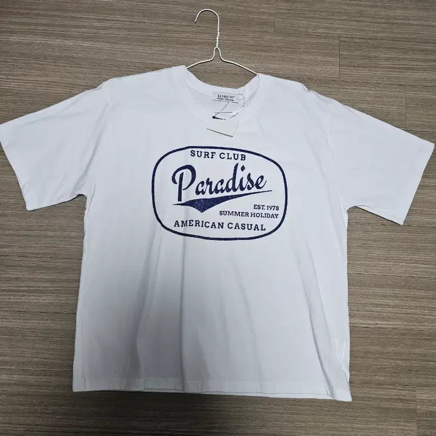 [BUNJANG] White Paradise Printed T-shirt / 화이트 파라다이스 프린팅 반팔 티셔츠