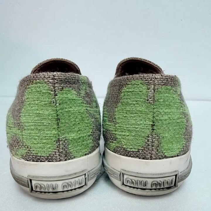 [BUNJANG] MIU MIU Floral Canvas Slip-on Sneakers / MIU MIU 미우미우 플로럴 캔버스 슬립온 스니커즈 36.5(230)