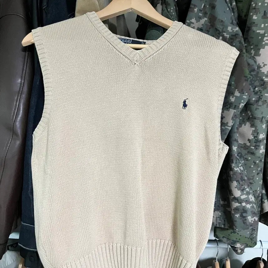 [BUNJANG] Polo Ralph Lauren Knit Vest Ivory / 폴로 랄프로렌 니트 베스트 아이보리