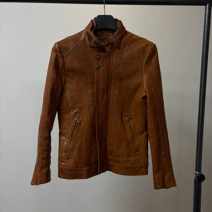 [BUNJANG] Sieg Brown Lambskin Jacket / (95) sieg 지이크 브라운 양가죽 자켓