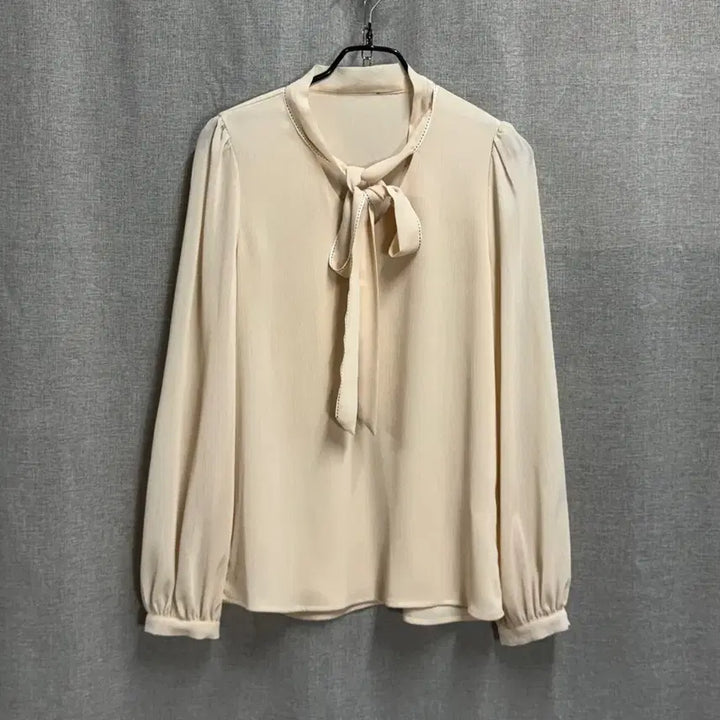 [BUNJANG] FITs Ivory Ribbon Blouse Shirt / [66] FITs 리본 여성 블라우스 아이보리 셔츠