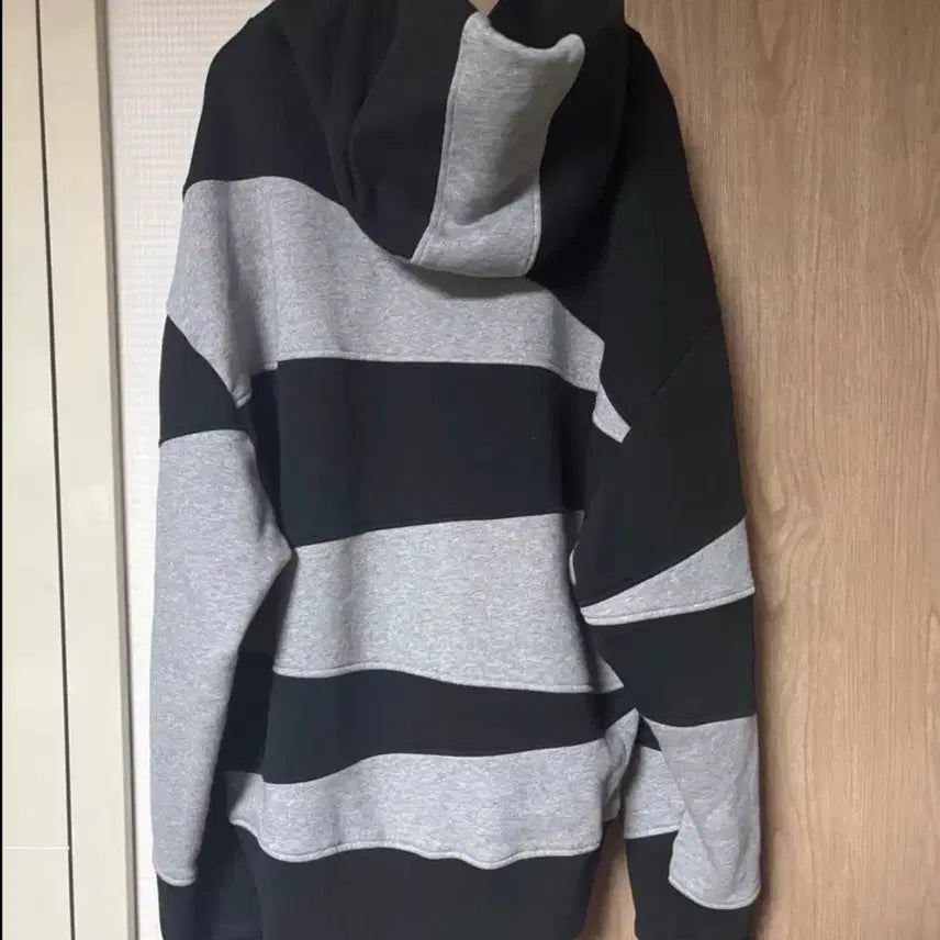 [BUNJANG] KENZO Striped Hoodie / KENZO 겐조 블랙/회색 스트라이프 후드티
