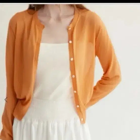 [BUNJANG] Sii Reezling Sheer Cardigan - Apricot - Size S / 시에 가디건
