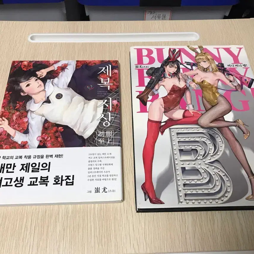 [BUNJANG] Tzuyu Taiwan Illustrator Uniform Land &amp; Bunny Bunny Bang! Art Book Set / 대만 일러레 츠유 정발 아트북 제복 지상, 버니버니뱅 화집 화보집
