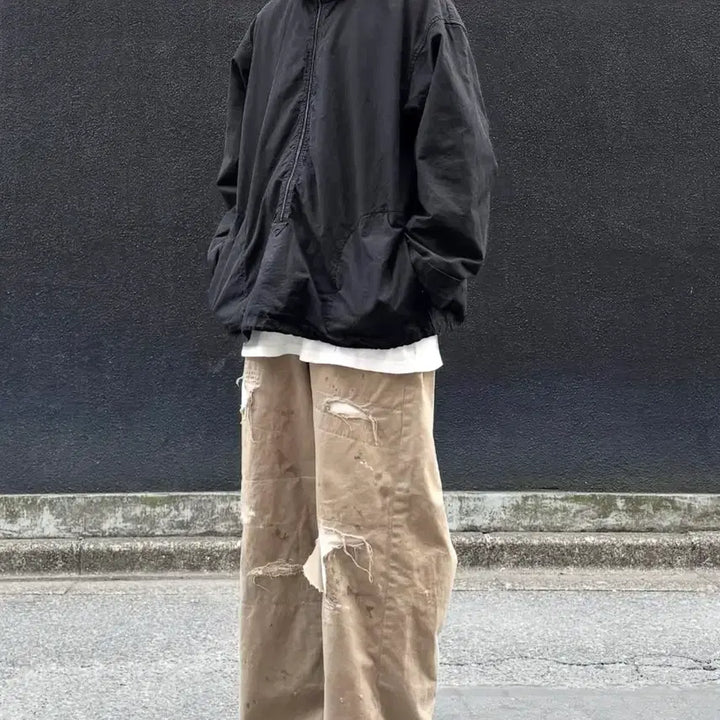 [BUNJANG] Babel Object Garment Dyed Track Top Black / 바벨 오브젝트 가먼트 다이드 트랙 탑 블랙 1