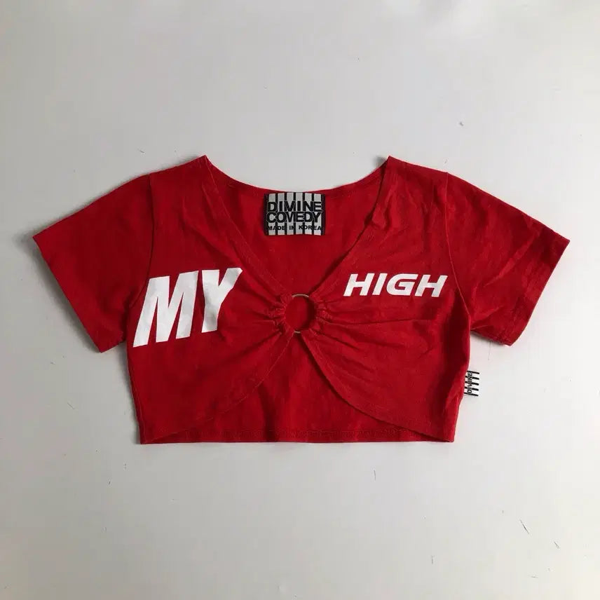 [BUNJANG] Divine Comedy MY HIGH Crop T-Shirt / 디바인 코메디 MY HIGH 크롭 티셔츠