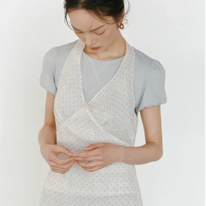 [BUNJANG] Gani Song Dot Halterneck Bustier / 가니송 도트 홀터넥 뷔스티에