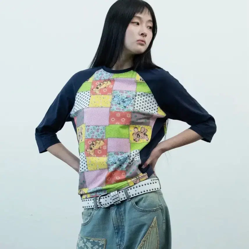 [BUNJANG] Nice Ghost Club Patchwork M T-shirt / 나이스고스트클럽 패치워크 M