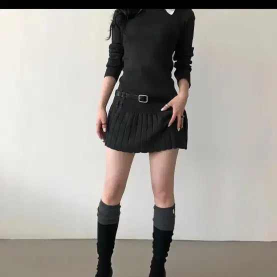 [BUNJANG] Musemobe Black Wool Mini Dress / 뮤즈모브 블랙 울미니 원피스