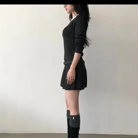 [BUNJANG] Musemobe Black Wool Mini Dress / 뮤즈모브 블랙 울미니 원피스