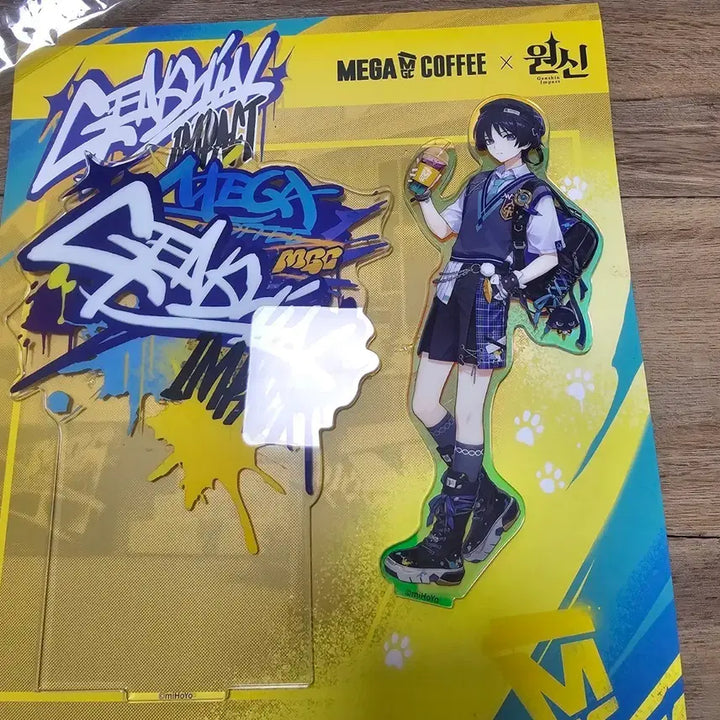 [BUNJANG] Mega Coffee Genshin Impact Acrylic Stand / 원신 공식 굿즈 메가커피 아크릴 스탠드