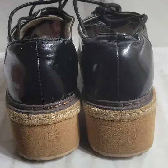 [BUNJANG] Black Enamel Platform Loafers (US Women&