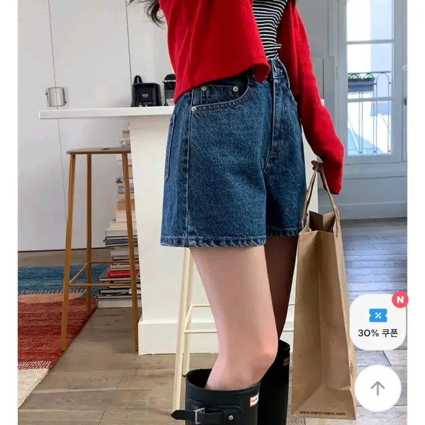 [BUNJANG] Vintage Mid-Blue Denim Shorts / 빈티지중청 청반바지 (미착용 새상품)