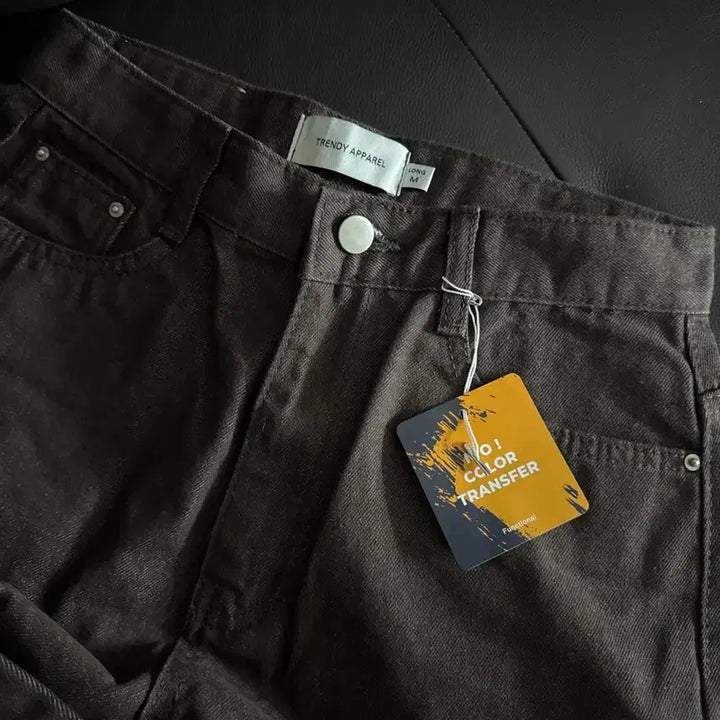 [BUNJANG] Trendier Apparel Brown Non-Fade Straight Raw Denim Pants / [새상품]트렌디어패럴 브라운 논페이드 스트레이트 생지데님팬츠