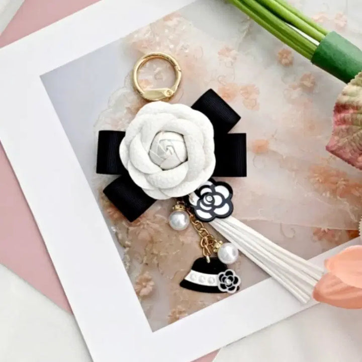 [BUNJANG] Floral Decoration Keyring/Bag Charm / 꽃 장식 키링/가방 참(새상품)