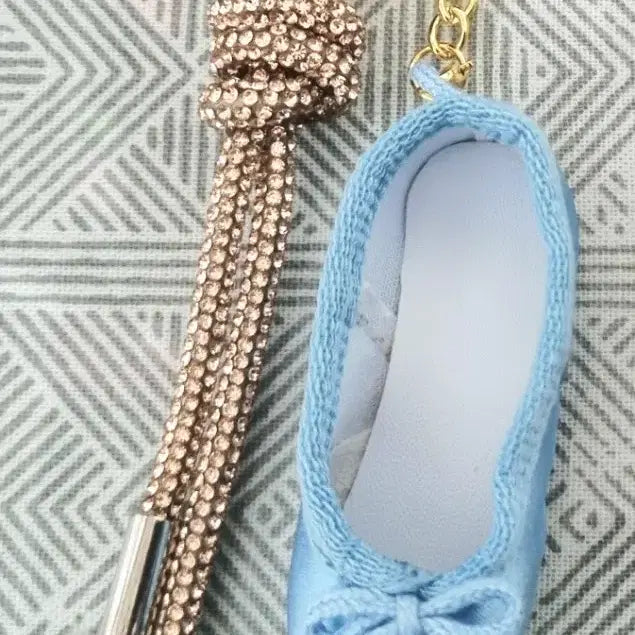 [BUNJANG] Rhinestone Ballet Shoes Keyring / 발레슈즈 라인스톤 키링(새상품)