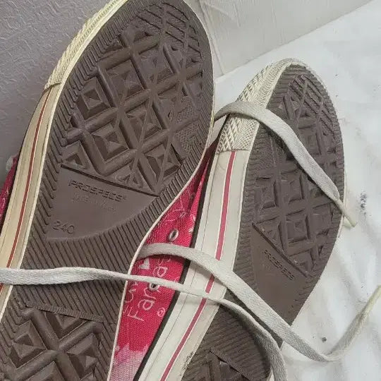 [BUNJANG] Converse Pink Dot High-Top Sneakers (240) / 컨버스 핑크 도트 하이탑 운동화240
