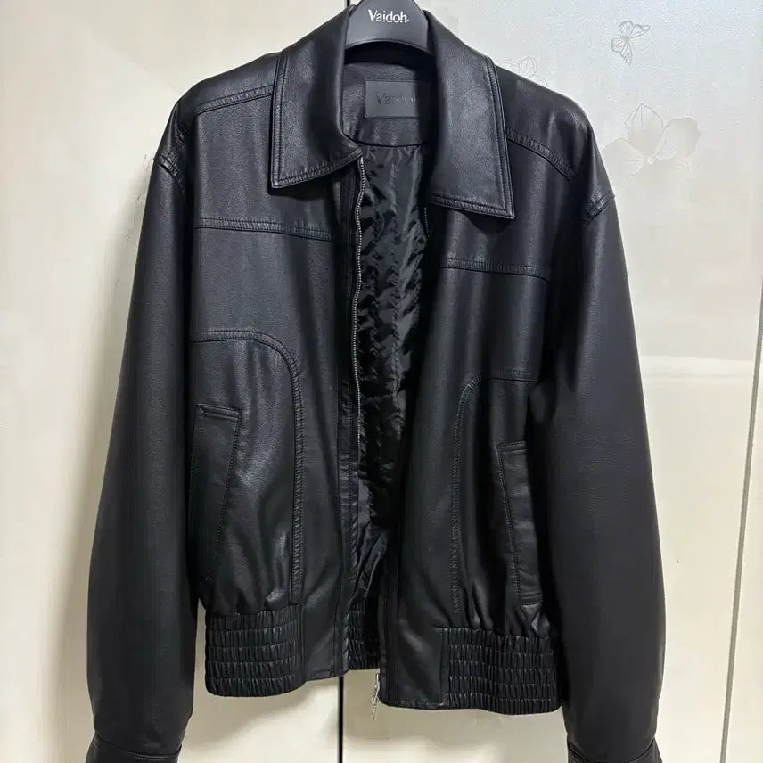 [BUNJANG] Baido Premium Matte Cropped Ounce Leather Jacket / 바이도 프리미엄 매트 크롭 온스 레더 자켓