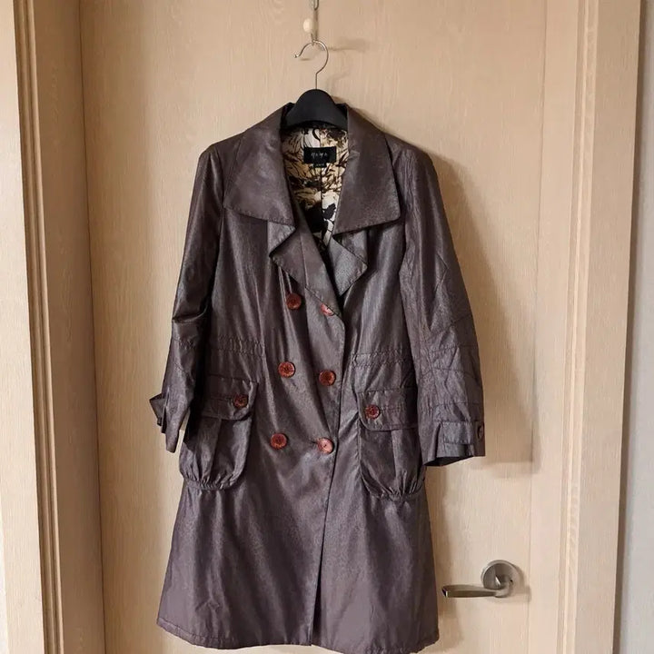 [BUNJANG] Sysmax Brown Double Button Long Coat (Size 55) / 시스막스 브라운 더블 버튼 롱 코트사이즈55