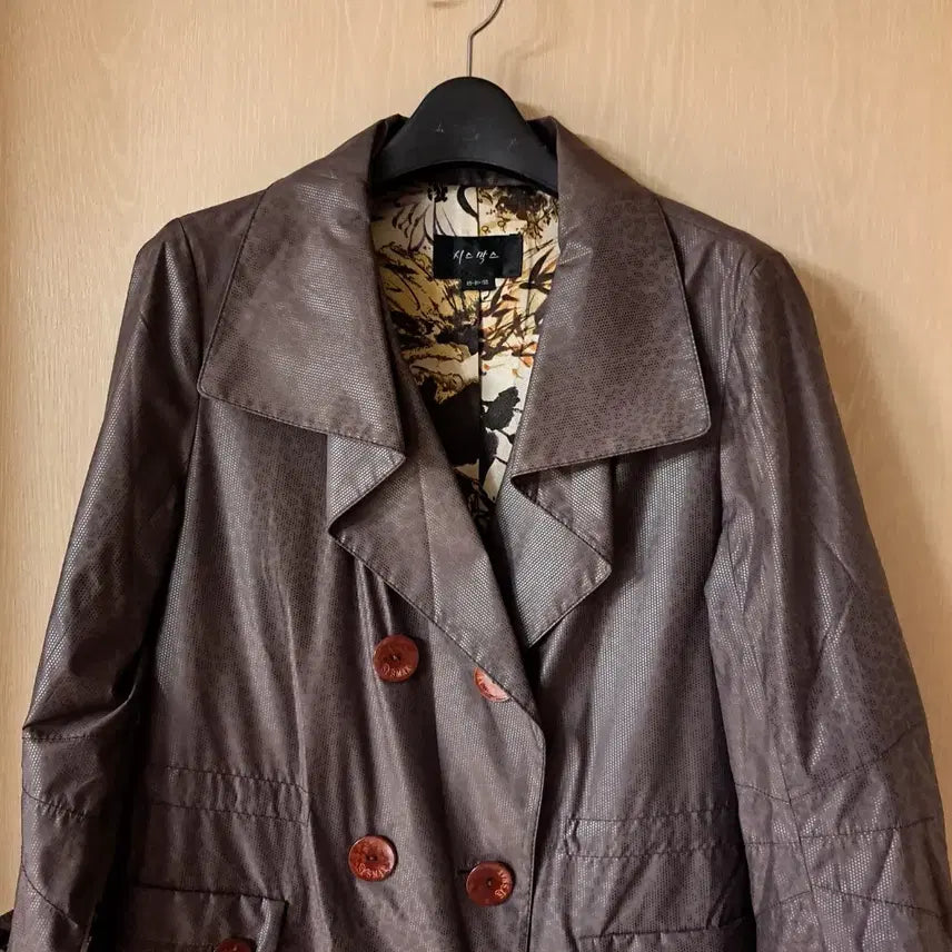 [BUNJANG] Sysmax Brown Double Button Long Coat (Size 55) / 시스막스 브라운 더블 버튼 롱 코트사이즈55