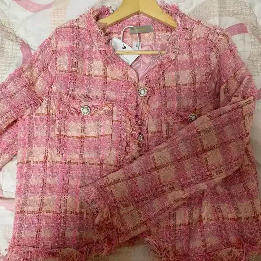 [BUNJANG] Pink Tweed Jacket / 핑크 트위드 자켓