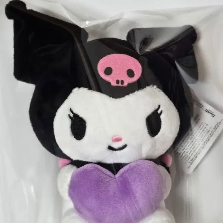 [BUNJANG] Sanrio Kuromi Heart Bag Charm Keychain Plush 12cm / [새상품]산리오 쿠로미 하트 가방걸이 키링 인형 12cm